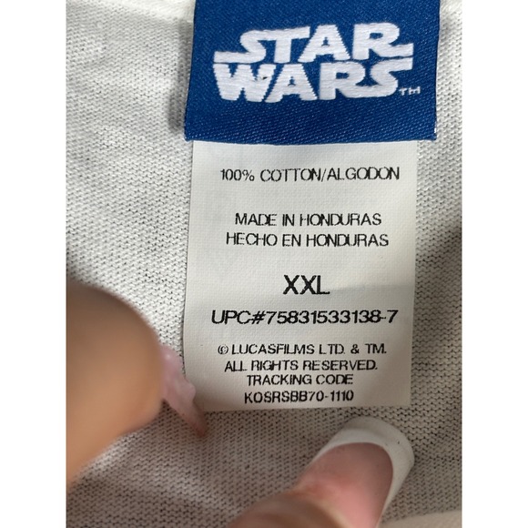 Star Wars XXL White Graphic T Shirt 3D Effect Characters Millennium Falcon - Picture 7 of 12